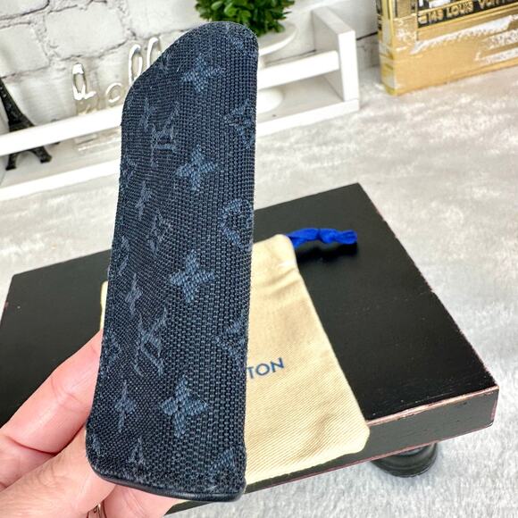 Louis Vuitton Denim key cles 4 Key holder fob keychain Excellent!! - Picture 5 of 12